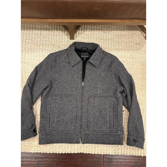 NWT Banana Republic WOOL BLEND SHORT JACKET, gray, $300 Lrg - Picture 5 of 12